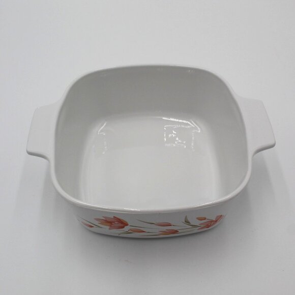 Vintage 1980s CorningWare Shadow Iris Casserole Dish Pastel 1.5 Quart Lid Floral - Picture 6 of 9